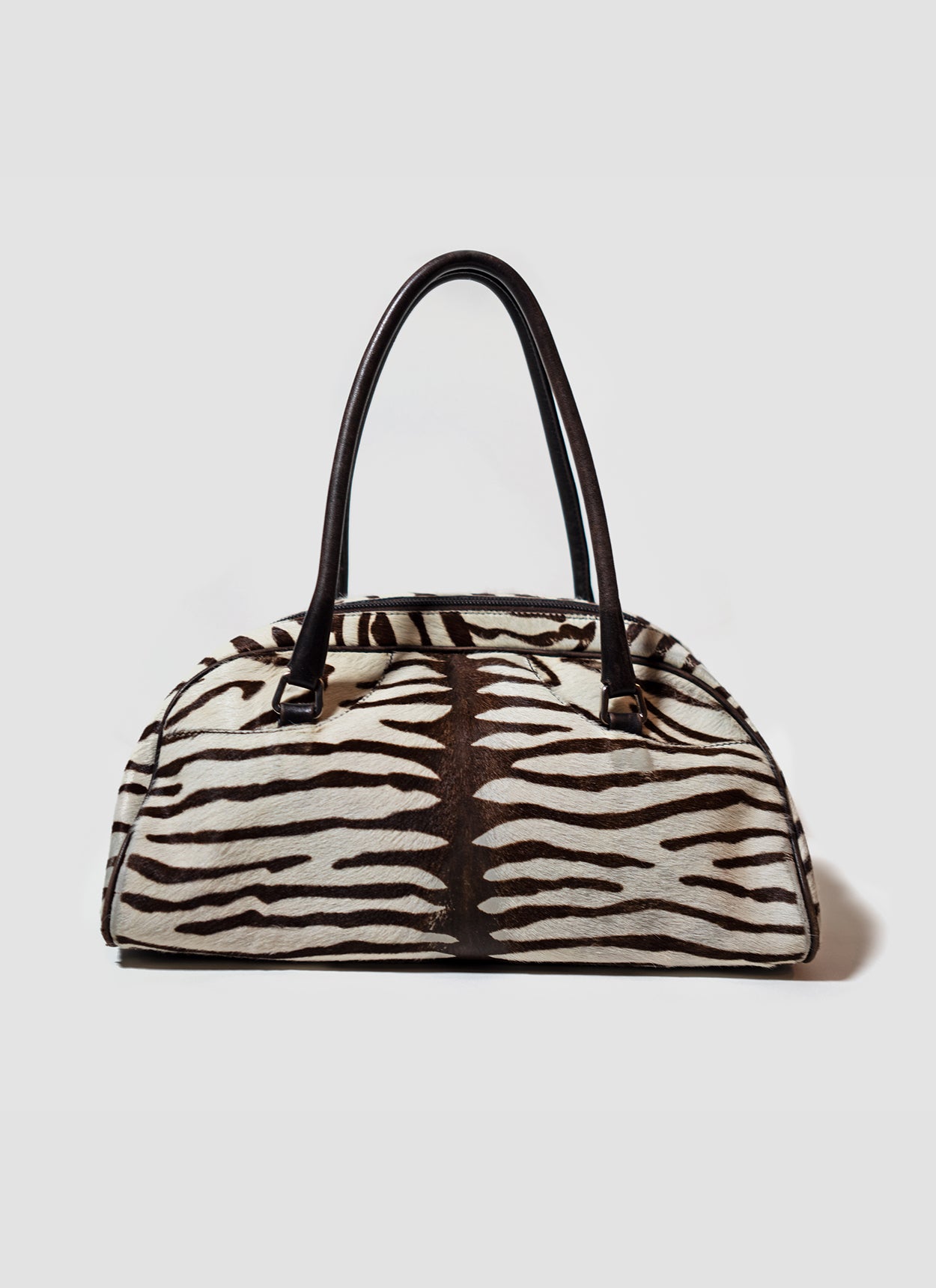 Zebra Calfskin Bowler Bag