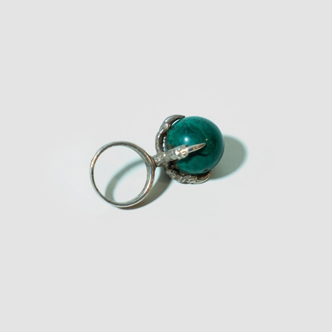 Oversized Turquoise 925 Silver Claw Ring