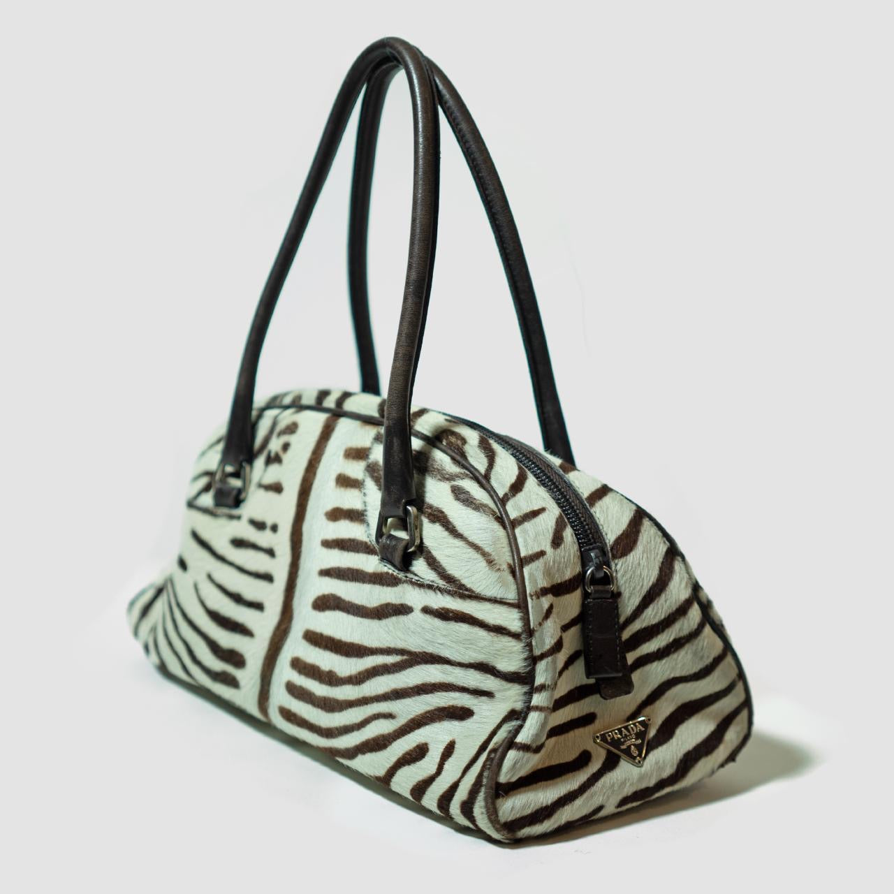 Zebra Calfskin Bowler Bag