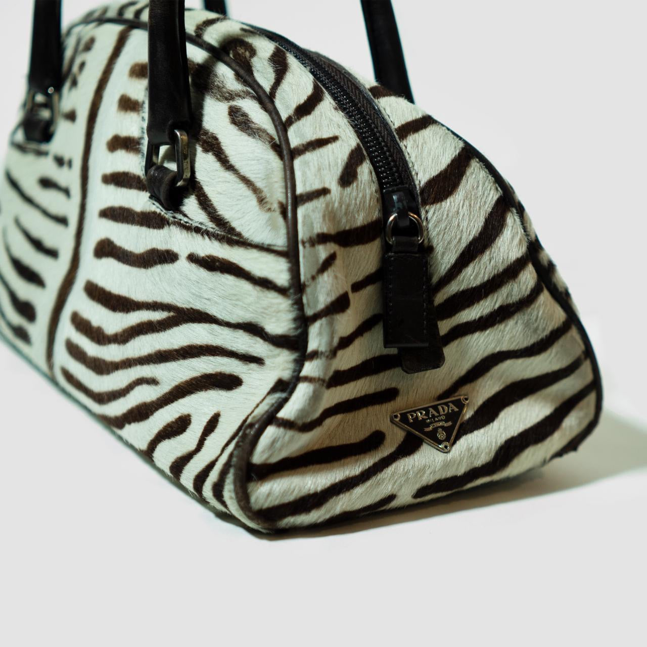 Zebra Calfskin Bowler Bag