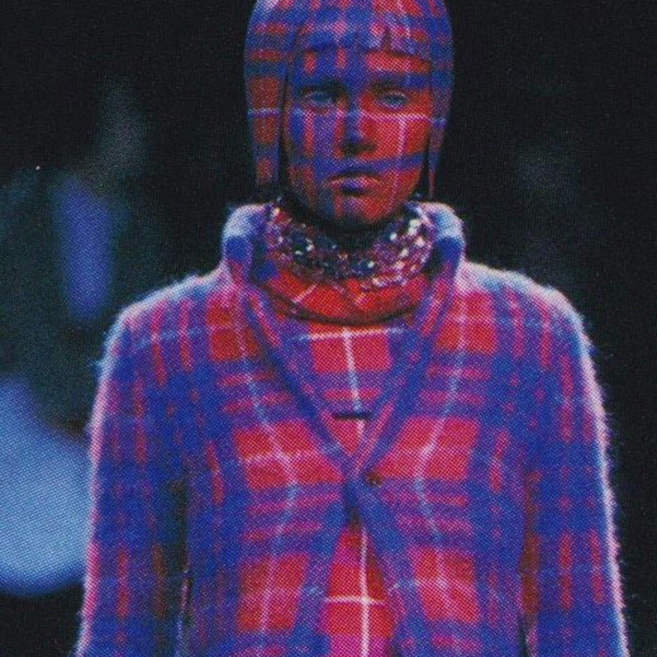 fall 2000 'Melting Pot' Mohair Plaid Knit Sweater