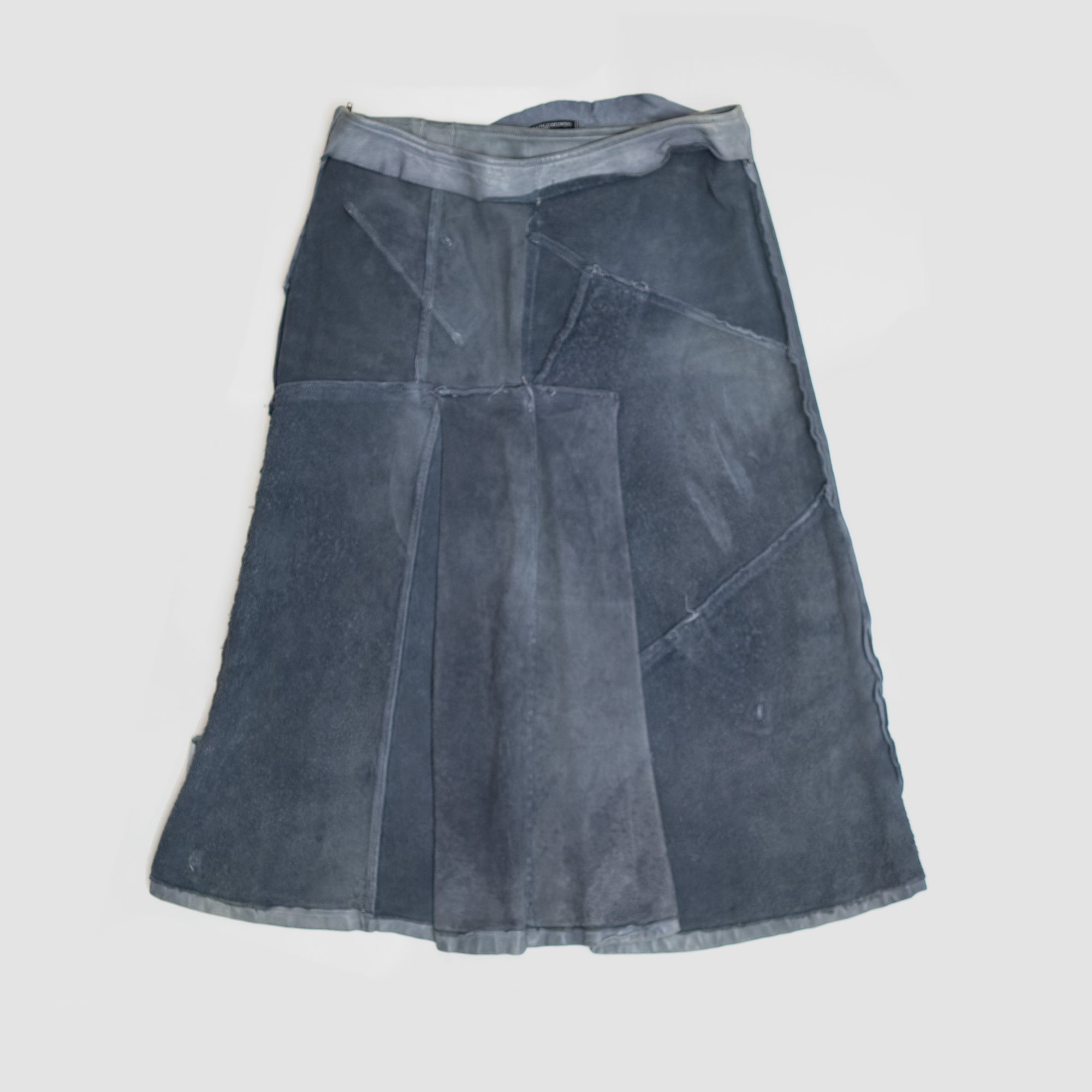 Deformation Leather Cargo Skirt