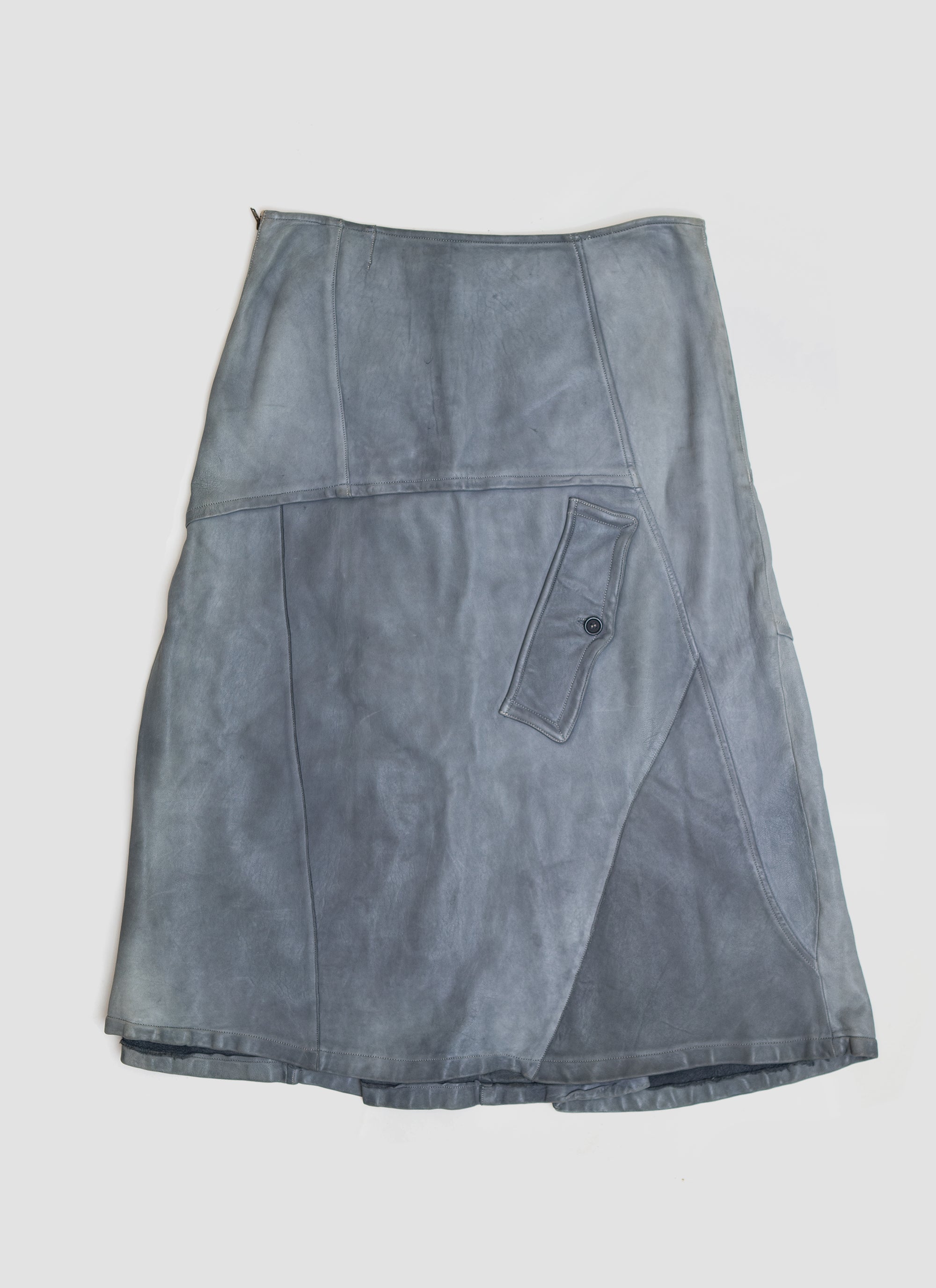 Deformation Leather Cargo Skirt