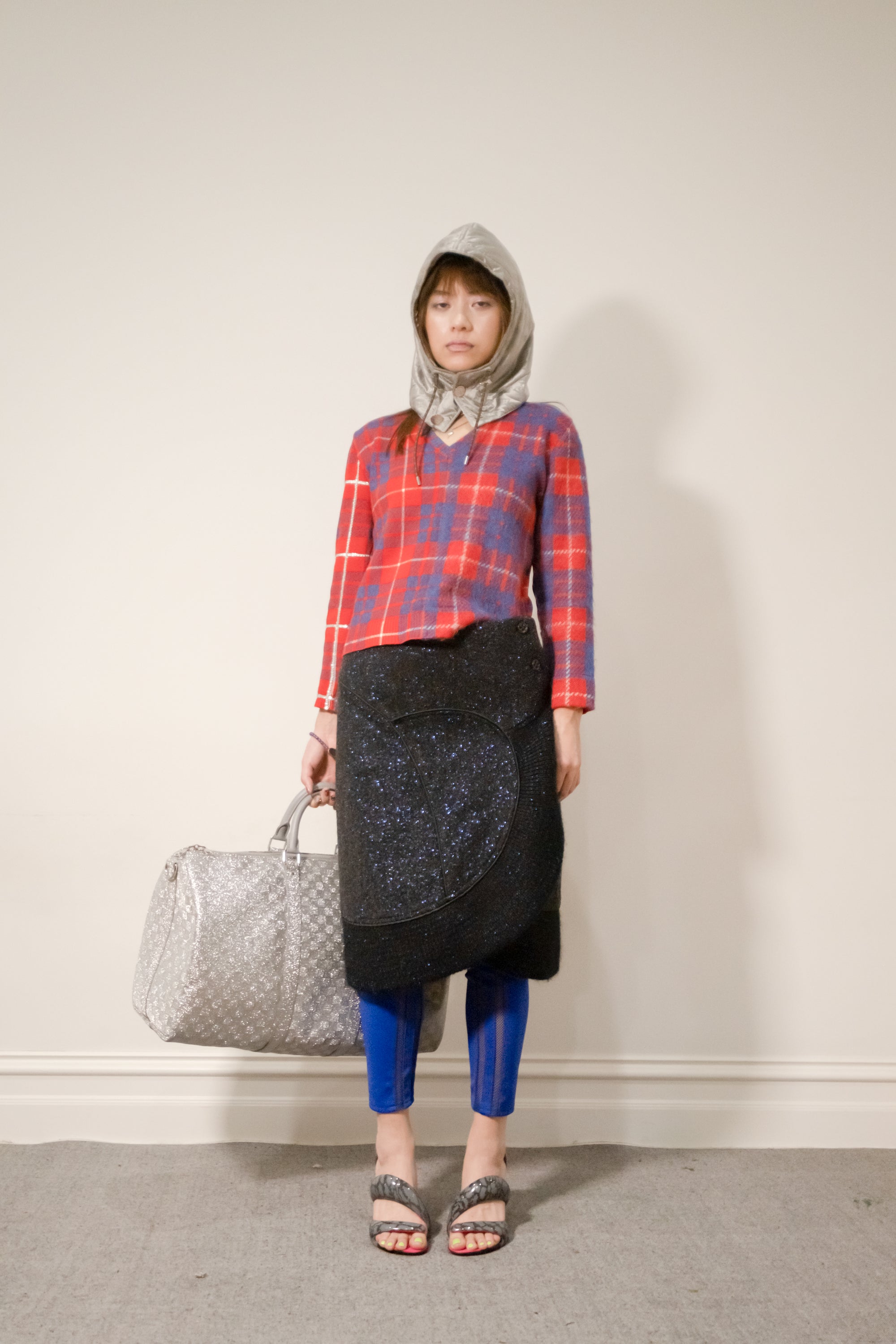 fall 2000 'Melting Pot' Mohair Plaid Knit Sweater