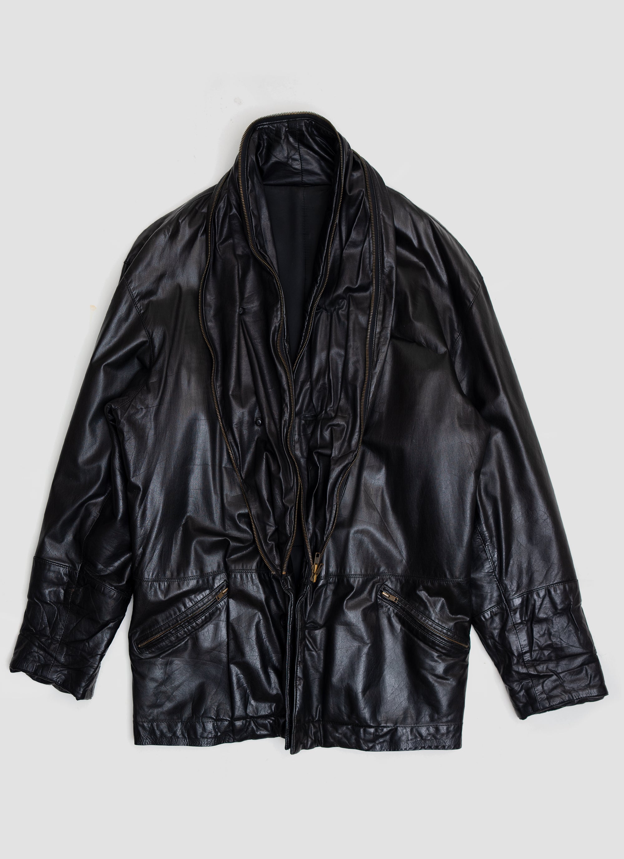 fall 1983 Leather Shawl Jacket