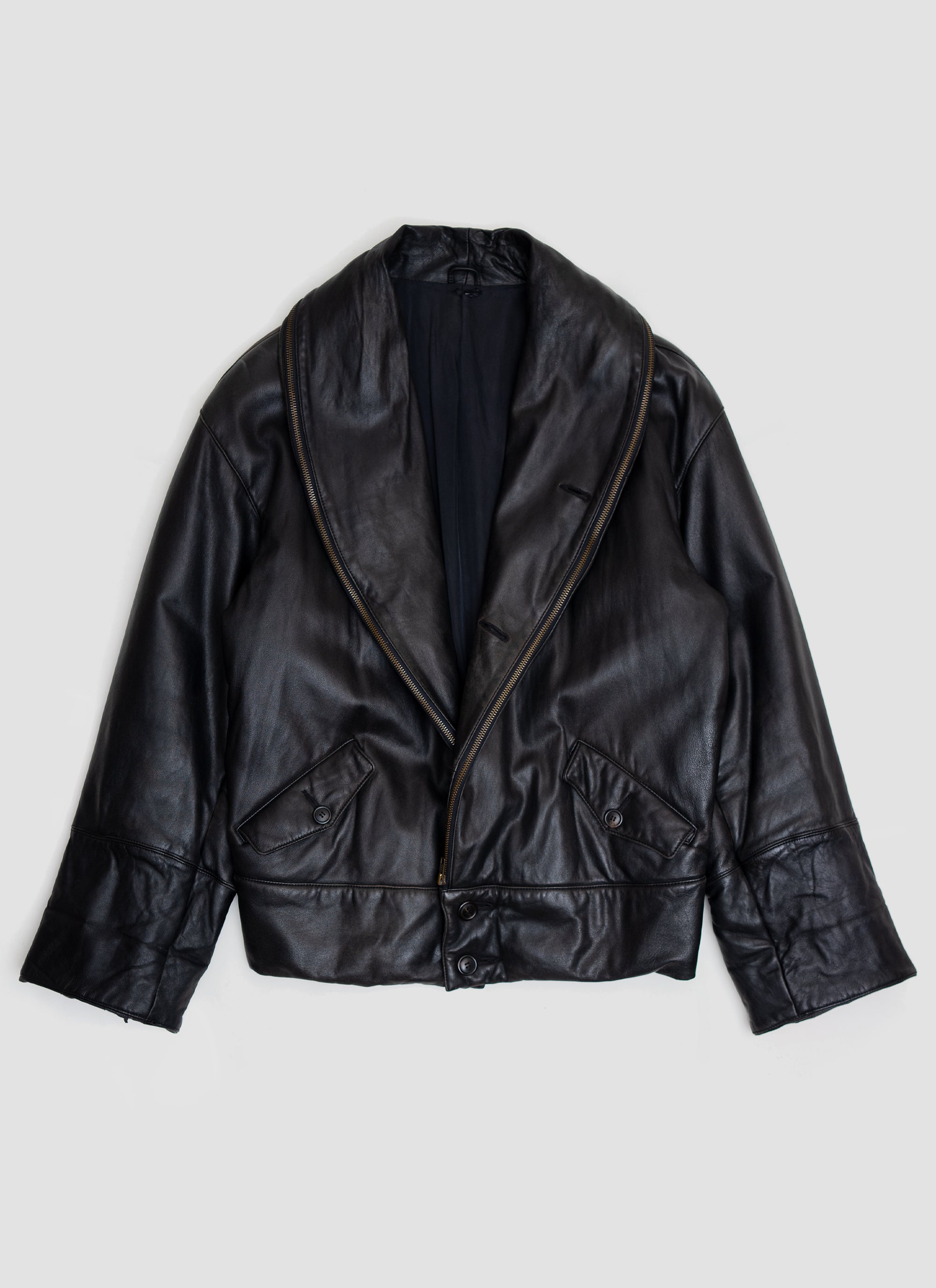 fall 1991 Leather Shawl Jacket