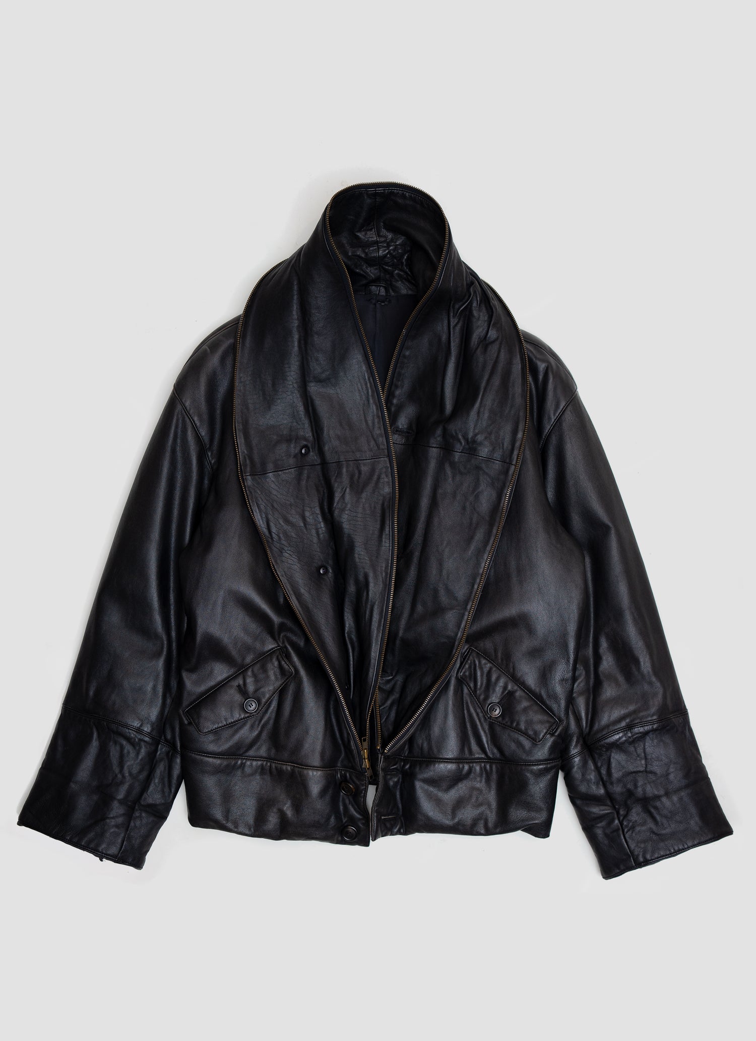 fall 1991 Leather Shawl Jacket