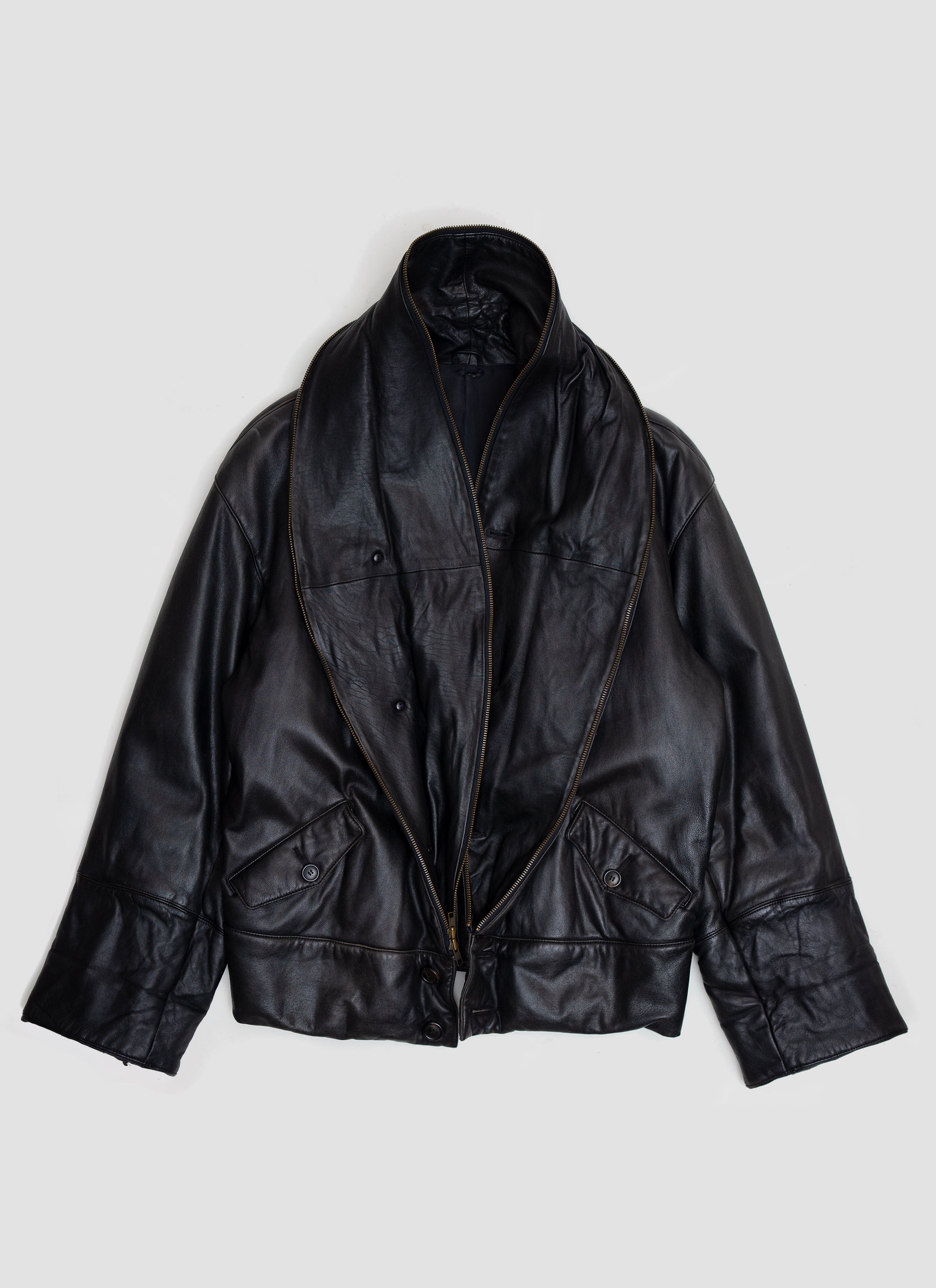 fall 1991 Leather Shawl Jacket