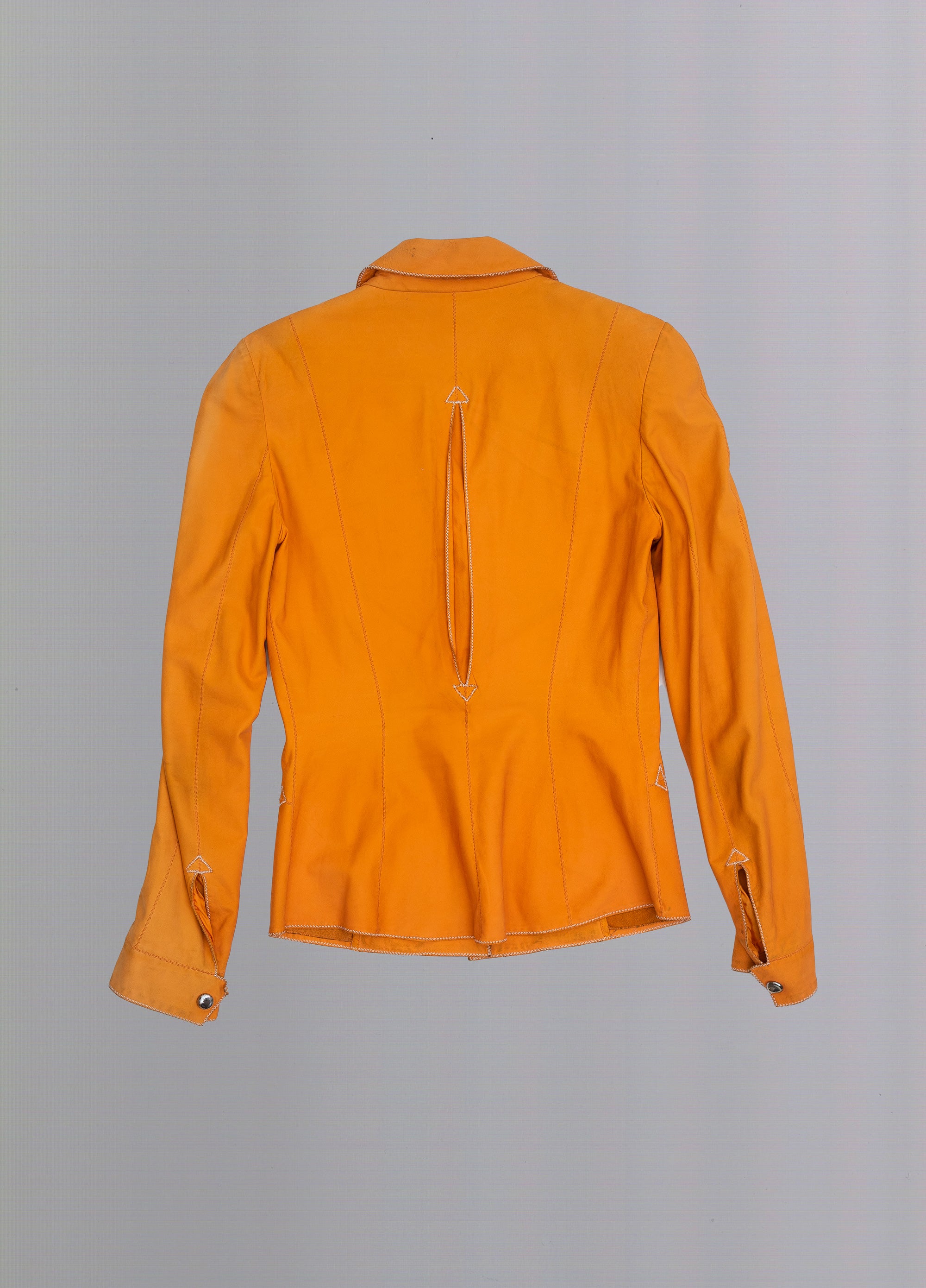 Couture Orange Leather Cowboy Jacket