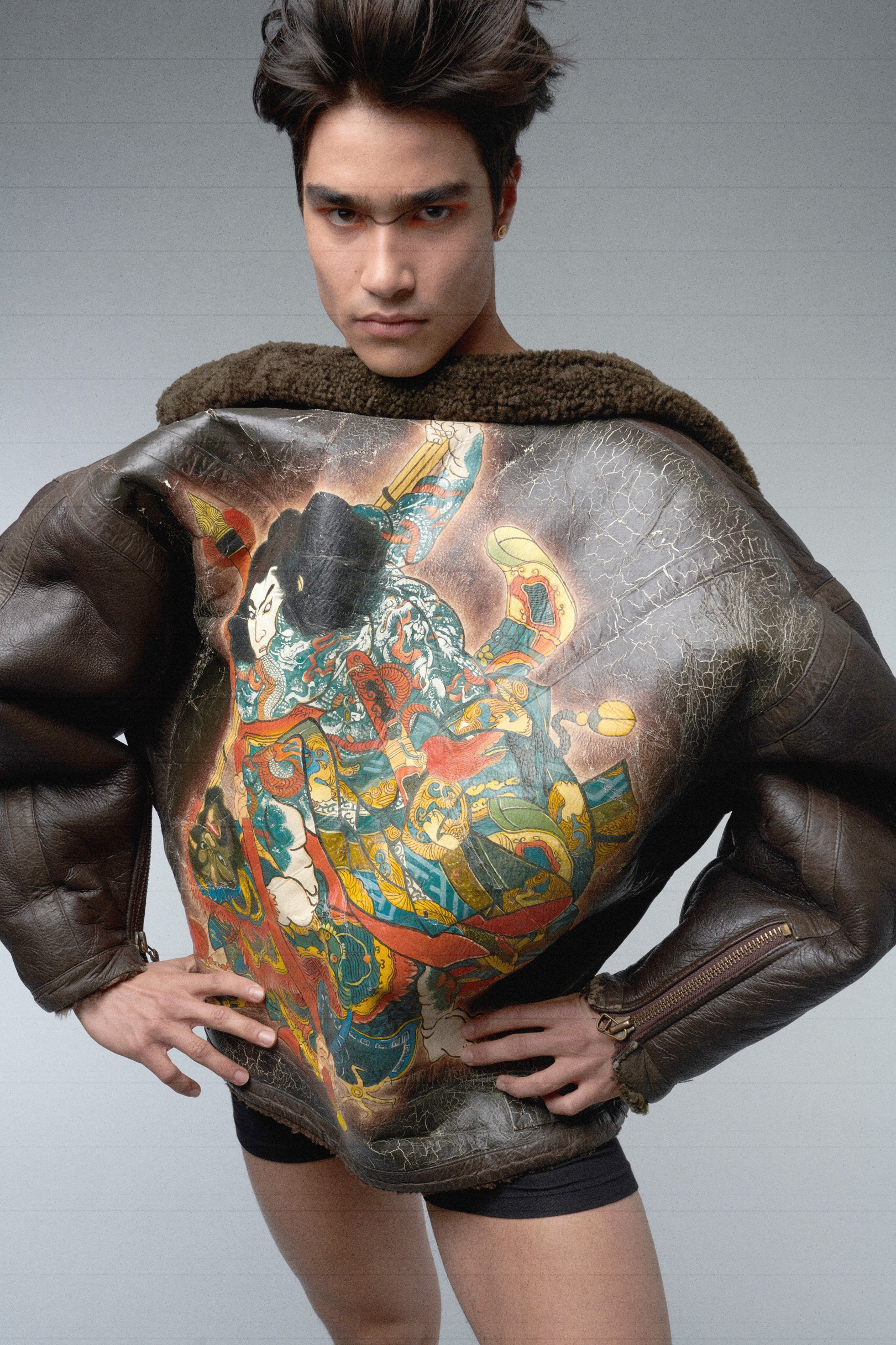 'Utagawa Kuniyoshi' Ukiyo-e Shearling Jacket